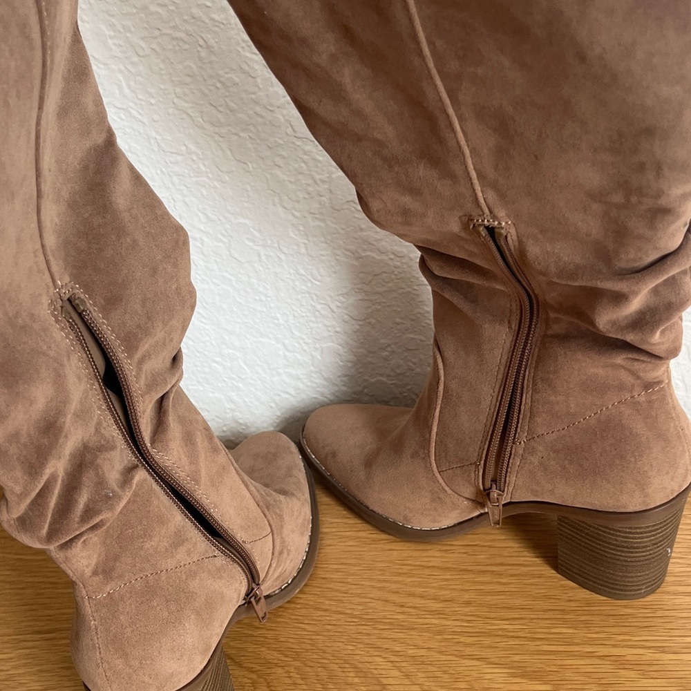 Universal Thread Brown Suede Knee-High Boots - image 3